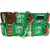 Game Day Dog Collar by Big Paw Shop featuring a whimsical design on cotton fabric
