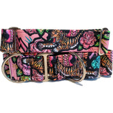Tattoo Artistry Dog Collar by Big Paw Shop featuring a whimsical design on cotton fabric