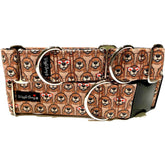 Beavers, Eh Dog Collar by Big Paw Shop featuring a whimsical design on cotton fabric