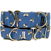 Beelieve it Dog Collar by Big Paw Shop featuring a whimsical design on cotton fabric
