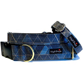 Blue Velvet Dog Collar by Big Paw Shop featuring a whimsical design on cotton fabric
