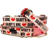 Daddy's Girl Dog Collar by Big Paw Shop featuring a whimsical design on cotton fabric