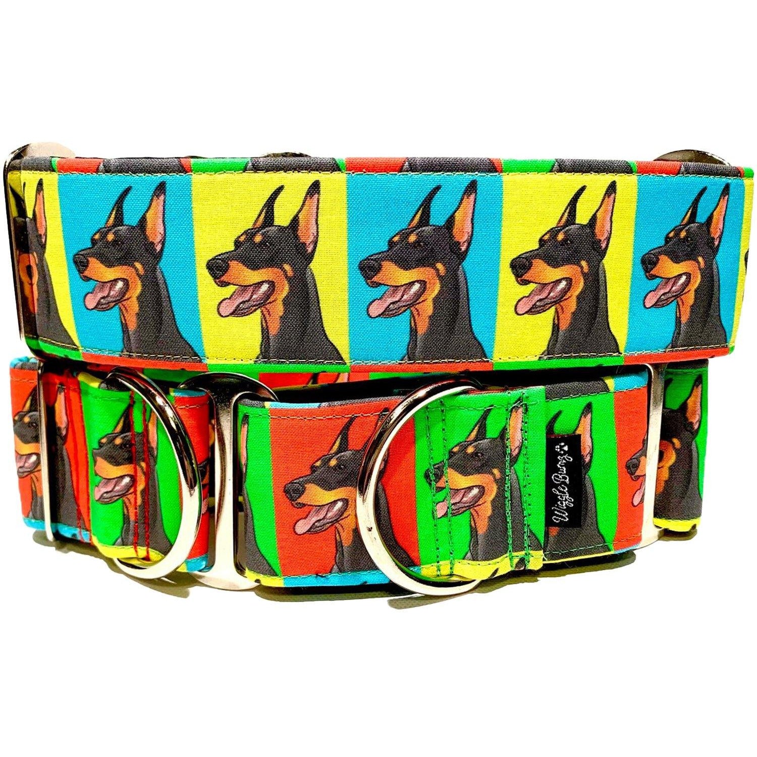 BigPawShop Doberman Pop Art Dog Collar Comfortable Fit