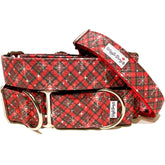 Fancy Lumberjack Dog Collar by Big Paw Shop featuring a whimsical design on cotton fabric