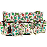 Flashing Lights Dog Collar by Big Paw Shop featuring a whimsical design on cotton fabric