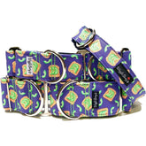 Rock Out With Your Guac Out Dog Collar by Big Paw Shop featuring a whimsical design on cotton fabric