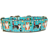 Jacobs Creek Dog Collar by Big Paw Shop featuring a whimsical design on cotton fabric