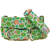 Kiwi Be Friends? Dog Collar by Big Paw Shop featuring a whimsical design on cotton fabric