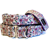 Love Hanging Out With You Dog Collar by Big Paw Shop featuring a whimsical design on cotton fabric