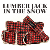Lumber Jack in The Snow Dog Collar by Big Paw Shop featuring a whimsical design on cotton fabric