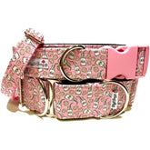 Milk and Cookies Dog Collar by Big Paw Shop featuring a whimsical design on cotton fabric
