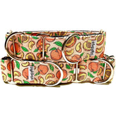 Millions of Peaches Dog Collar by Big Paw Shop featuring a whimsical design on cotton fabric