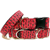 Ninjas Dog Collar by Big Paw Shop featuring a whimsical design on cotton fabric