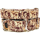 Nothing But A Hound Dog Dog Collar by Big Paw Shop featuring a whimsical design on cotton fabric