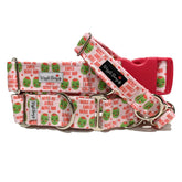 Olive Me Loves Olive You Dog Collar by Big Paw Shop featuring a whimsical design on cotton fabric