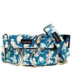 Polar Bears Splash 🌊 Dog Collar by Big Paw Shop featuring a whimsical design on cotton fabric