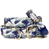 Prince of Tides Dog Collar by Big Paw Shop featuring a whimsical design on cotton fabric