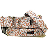 #Stick Life Dog Collar by Big Paw Shop featuring a whimsical design on cotton fabric