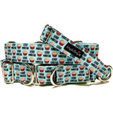 Stud Muffin Dog Collar by Big Paw Shop featuring a whimsical design on cotton fabric