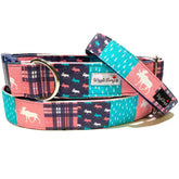 The Glacier Dog Collar by Big Paw Shop featuring a whimsical design on cotton fabric