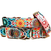 Under the Tuscan Sun Dog Collar by Big Paw Shop featuring a whimsical design on cotton fabric