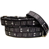 Wild And Free Dog Collar by Big Paw Shop featuring a whimsical design on cotton fabric