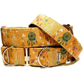 Wildflower Dreams Dog Collar by Big Paw Shop featuring a whimsical design on cotton fabric