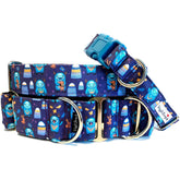 Yeti My Teddy Dog Collar by Big Paw Shop featuring a whimsical design on cotton fabric
