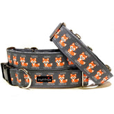 Zero Fox Given Dog Collar by Big Paw Shop featuring a whimsical design on cotton fabric