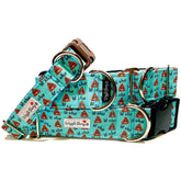 lil sh!t Dog Collar by Big Paw Shop featuring a whimsical design on cotton fabric