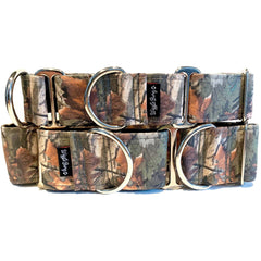 Real Tree Camo Dog Collar by Big Paw Shop featuring a whimsical design on cotton fabric