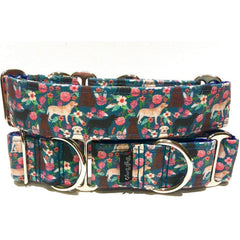 Labrador Lovin' Dog Collar by Big Paw Shop featuring a whimsical design on cotton fabric
