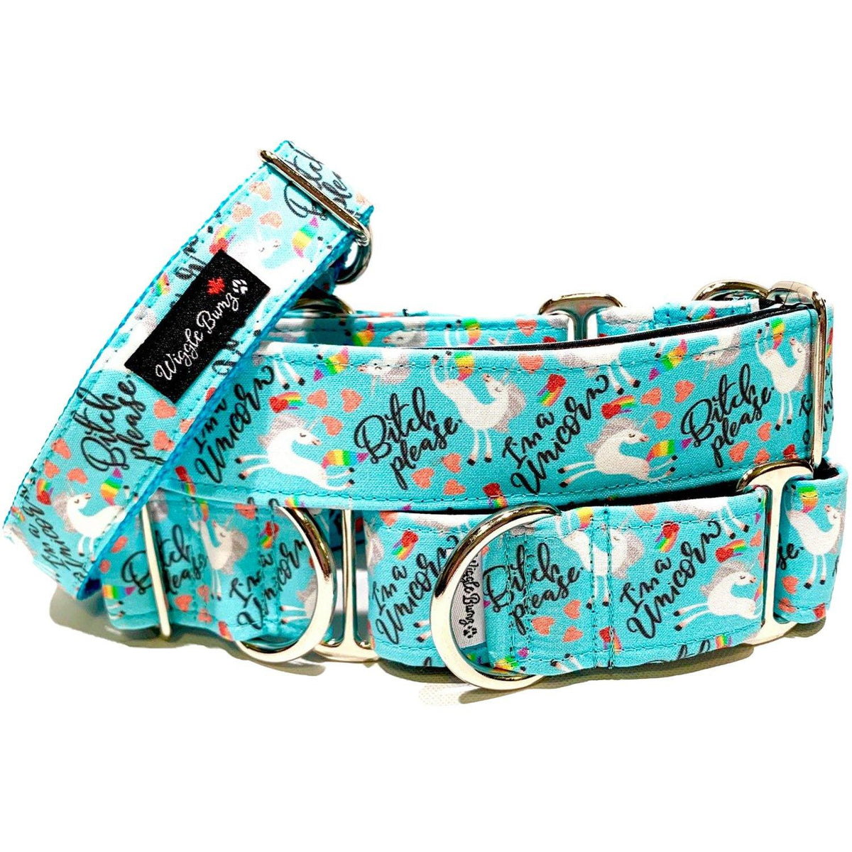 B Please I m a Unicorn Teal Dog Collar BigPawShop