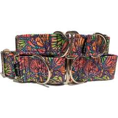 Butterfly Wings Dog Collar by Big Paw Shop featuring a whimsical design on cotton fabric