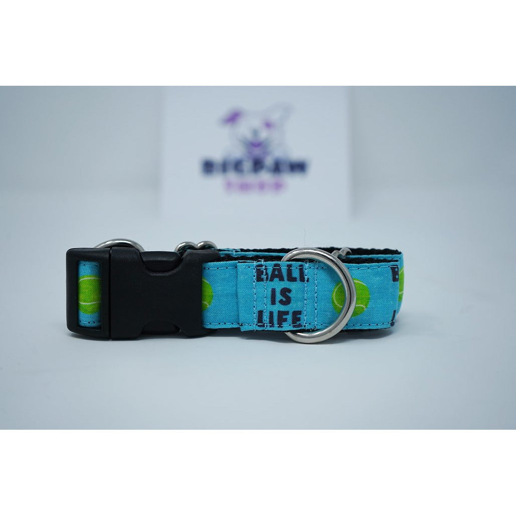 Sample Sale - Ball Is Life (Blue) 1" / 6"-12" / Martingale with Buckle - BigPawShop