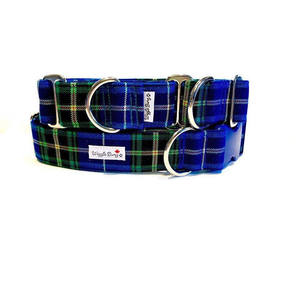 Nova Scotia Tartan Dog Collar by Big Paw Shop featuring a whimsical design on cotton fabric