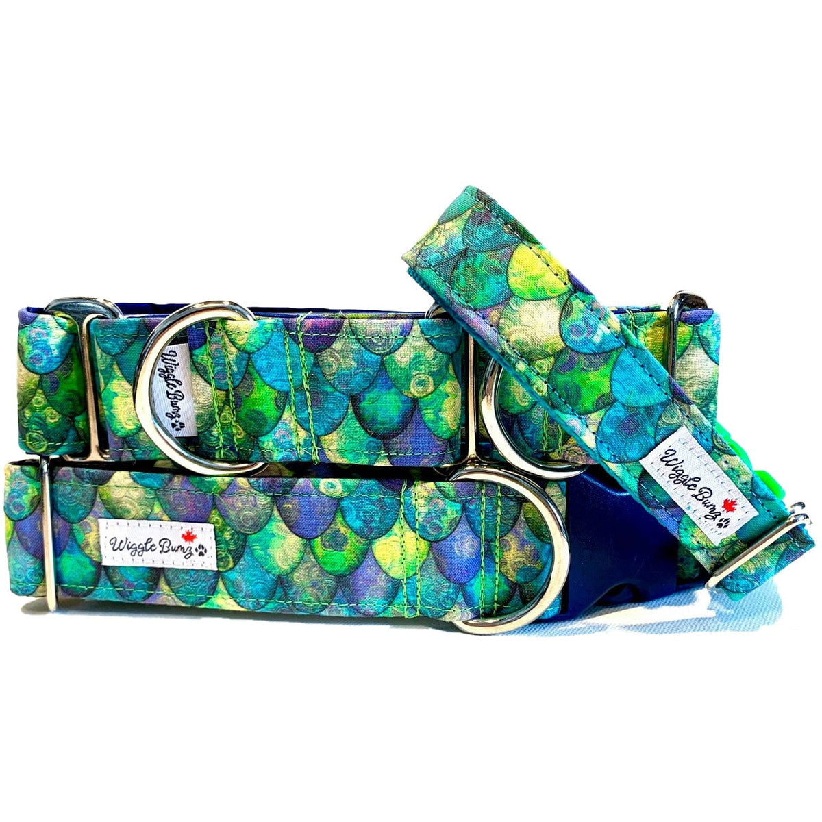 Rhaegar Dragon Dog Collar by Big Paw Shop featuring a whimsical design on cotton fabric