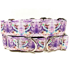 Sloth Riding a Unicorn Dog Collar by Big Paw Shop featuring a whimsical design on cotton fabric