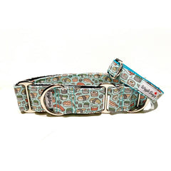 Sushi Dog Collar by Big Paw Shop featuring a whimsical design on cotton fabric