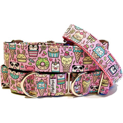 Take Me To The Candy Shop Dog Collar by Big Paw Shop featuring a whimsical design on cotton fabric