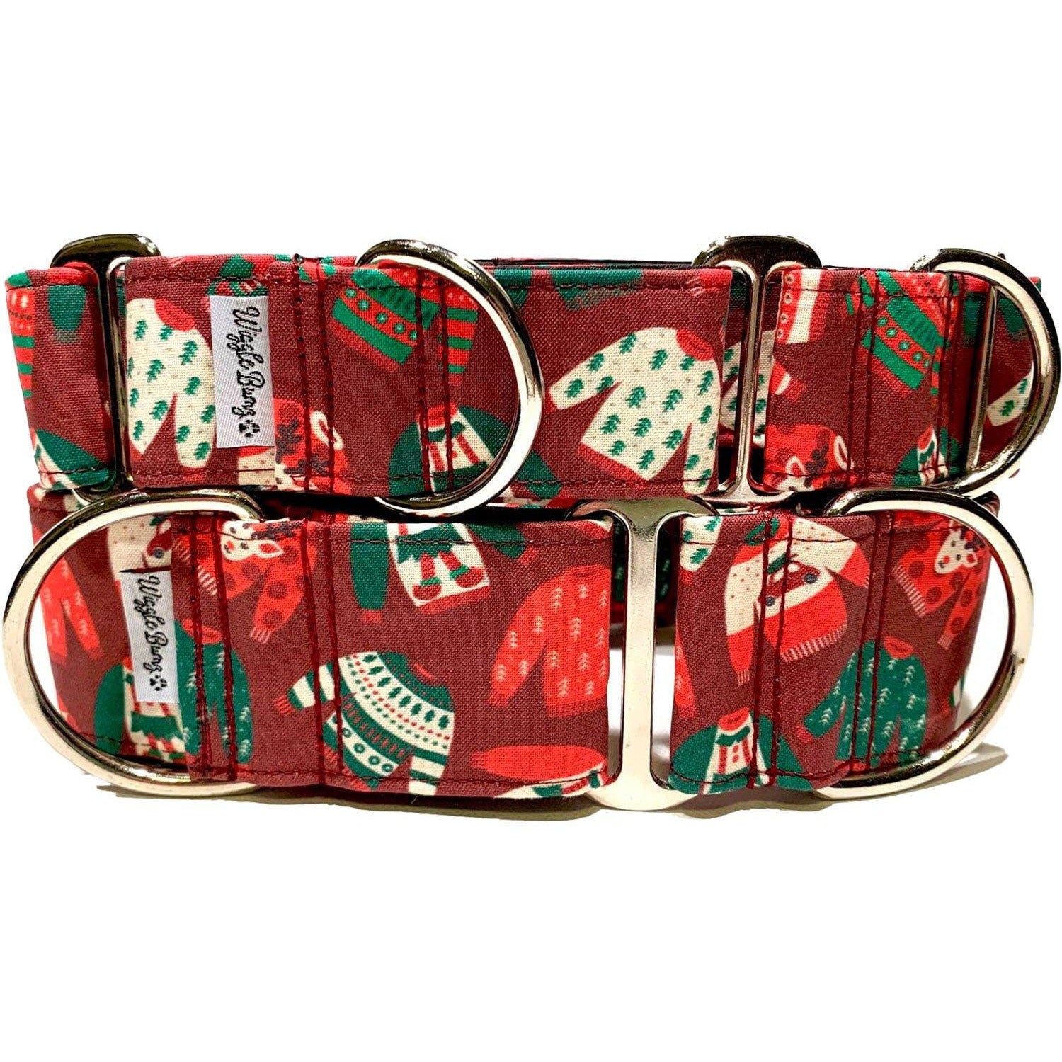 Red Ugly Christmas Sweaters Dog Collar